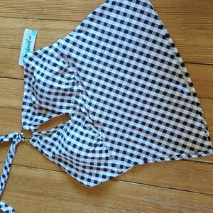 😎NWT Black & White Gingham Tankini Top Bathing Suit😍